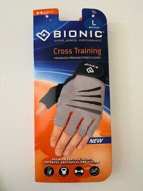 Bionic Fingerless Premium Cross Training Fitness Gloves Size Large NWT